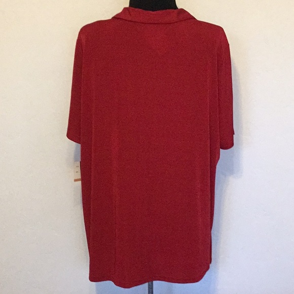 Red Short Sleeve Blouse - Picture 3 of 5